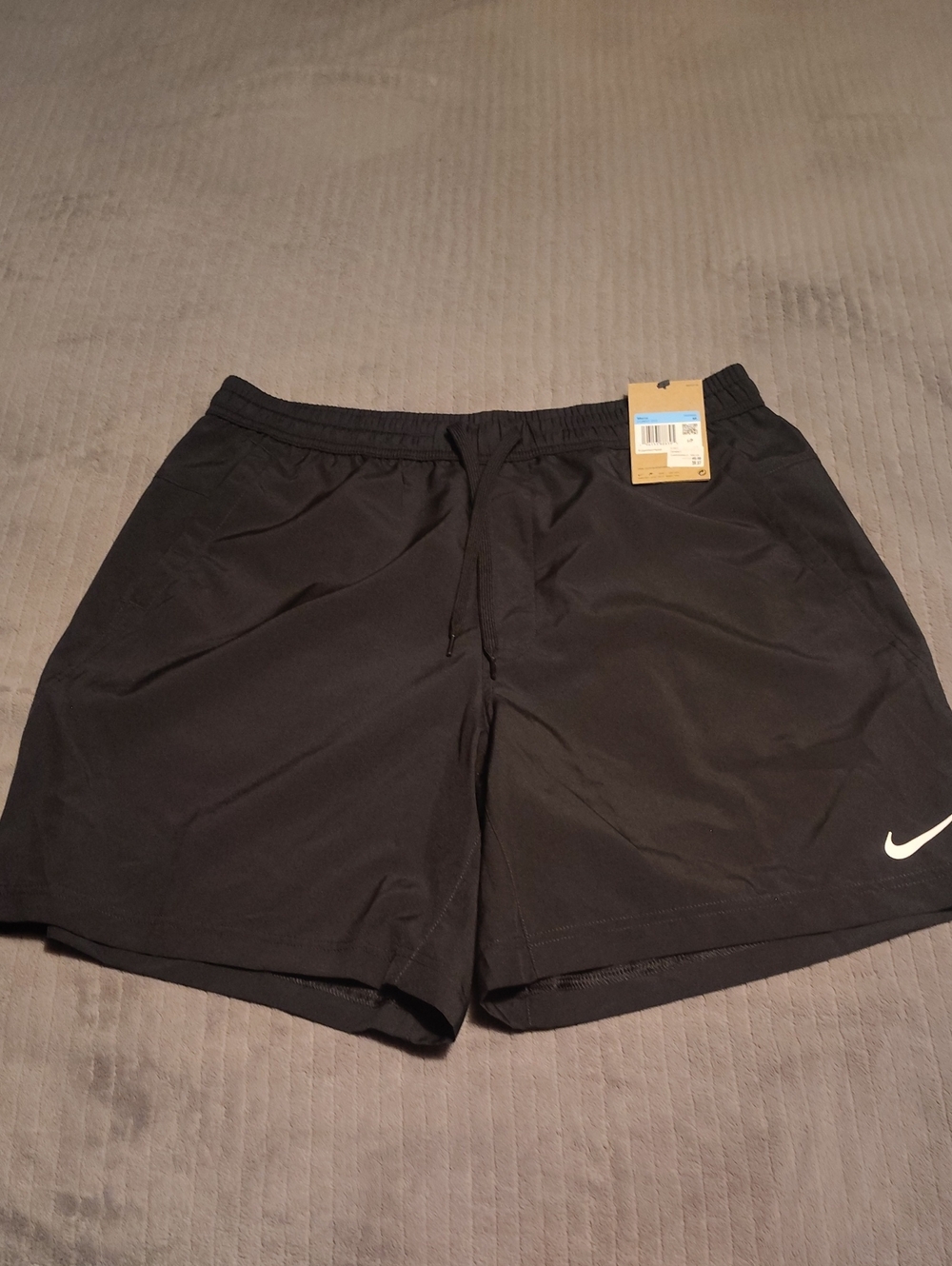 Nike Men’s Black Athletic Shorts with White Swoosh